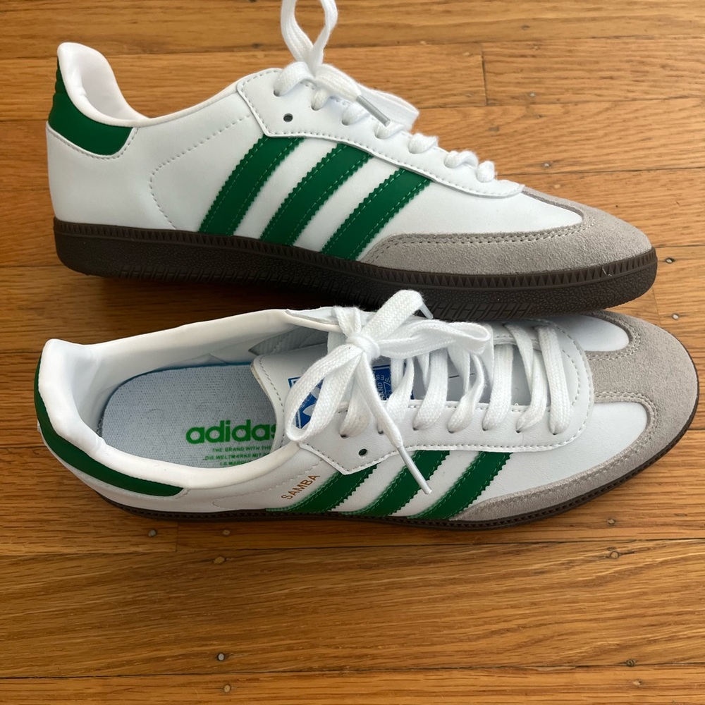 New Adidas Sambas green and white. Size 9.5 (Women’s 10.5) - Picture 2 of 4